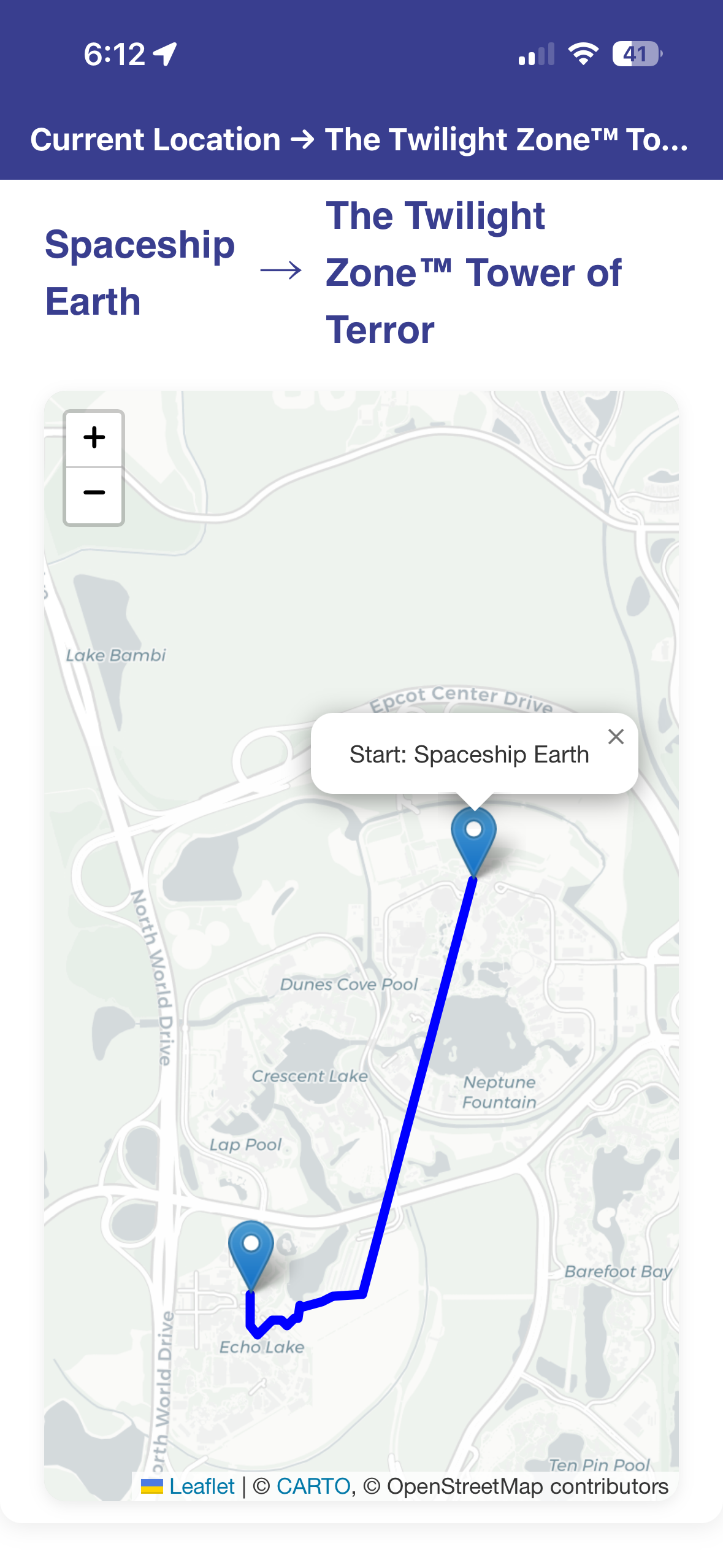 Smart routing showing walking time and on-the-way suggestions between your current spot and your next booking.